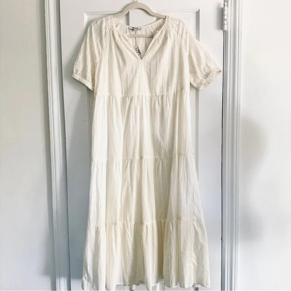 NWT Madewell Cream Dress Bubble Midi. New With Tag. Women’s Size Medium. - Picture 2 of 14